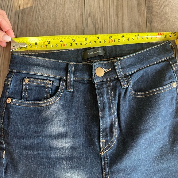 RIVER ISLAND - Skinny Mid Rise Navy Blue Jeans - Picture 12 of 13